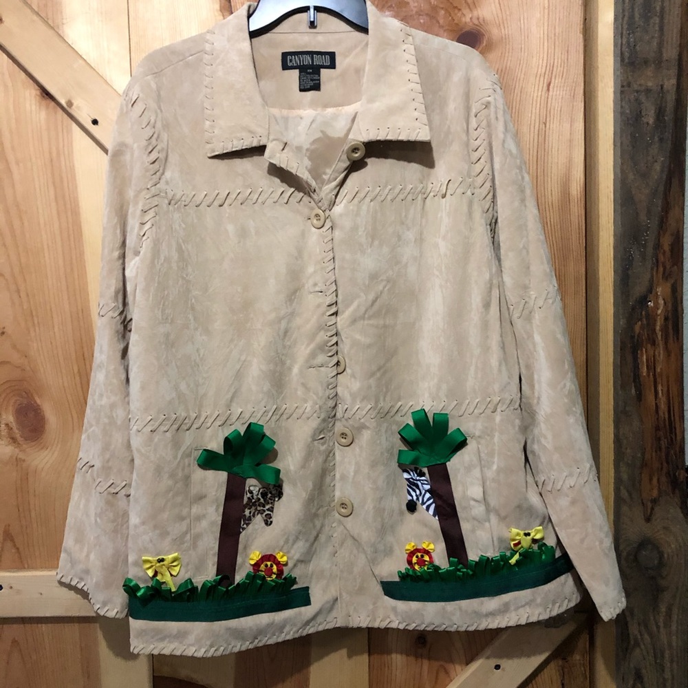 Canyon Road Faux Suede button down top/ jacket